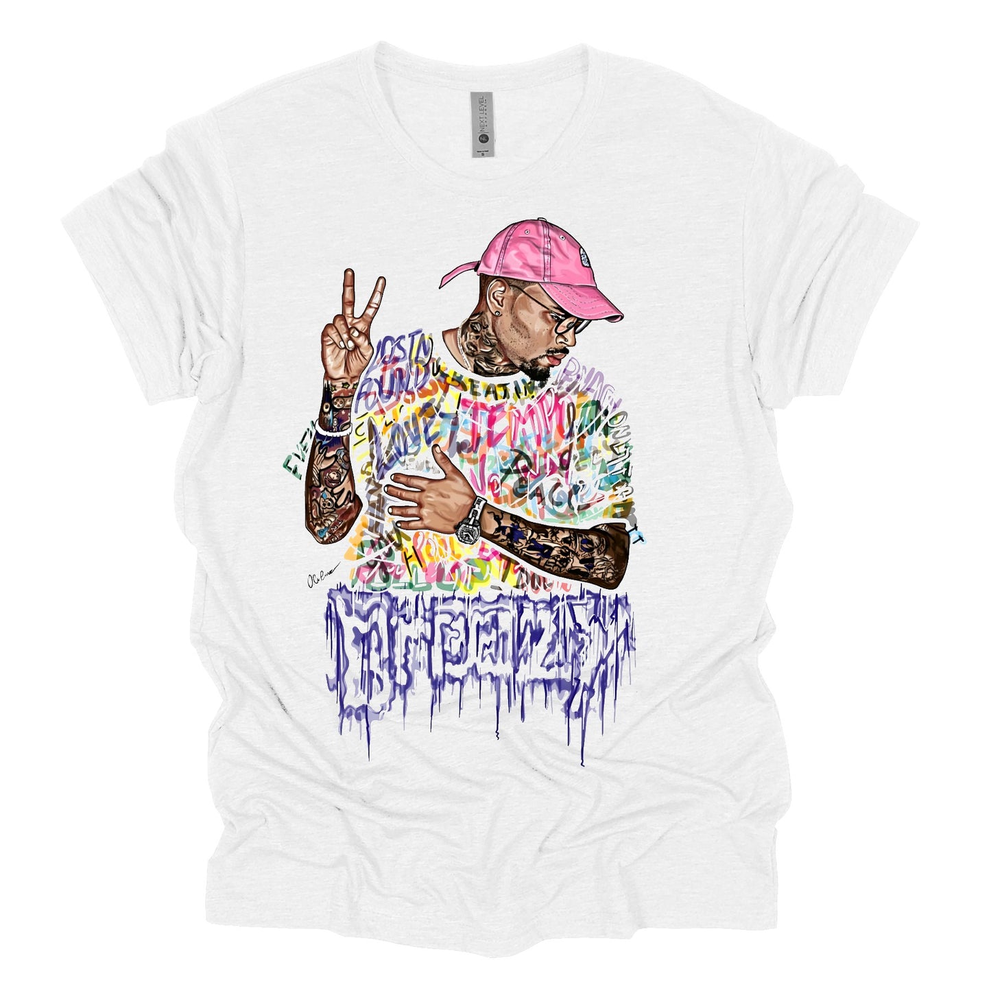 Chris Brown Colorful Graphic T-Shirt, Breezy Bowl T-Shirt