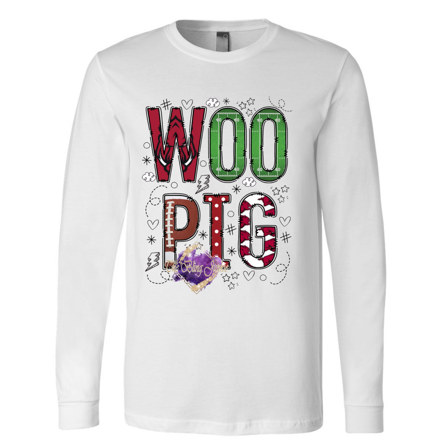 WOO PigFootball T-shirt, Hogs T-shirt